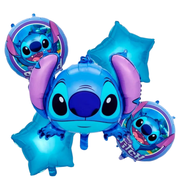 Set de globos lilo y stich 5 unidades