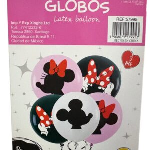 Globos látex minnie mouse (5 unidades)