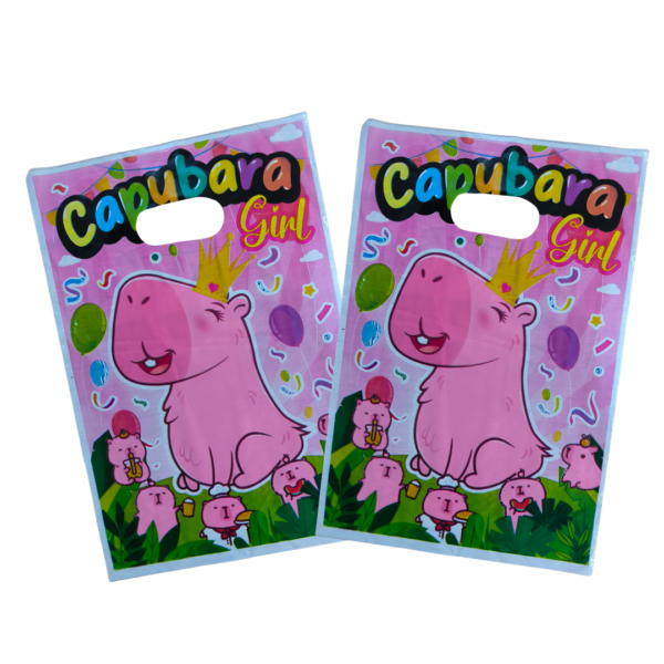 Pack 10 Bolsas Dulceras Cumpleaños Capybara capibara 20x30 Cm