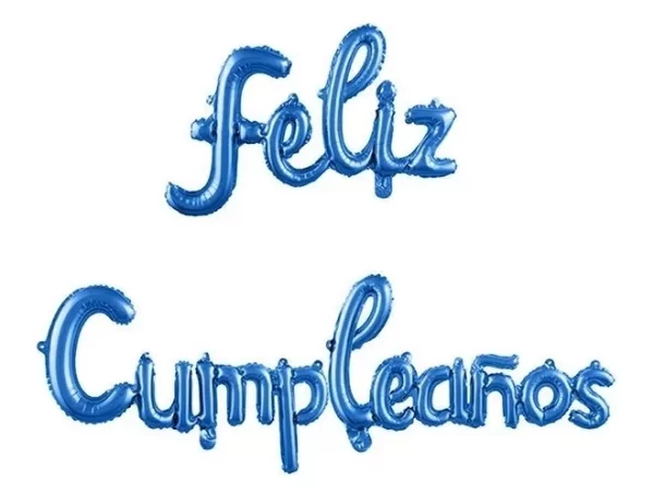 frase feliz cumpleaños globo azul
