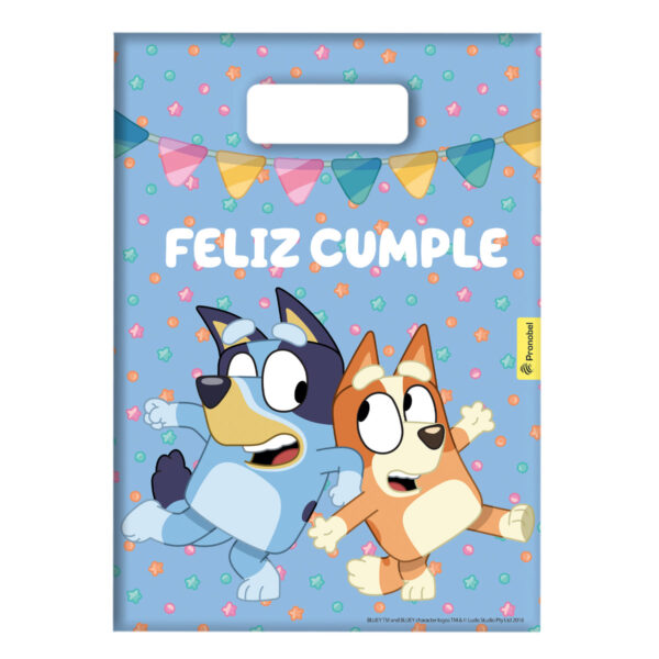 Bolsas De Cumpleaños Bluey Bingo 6 Unidades