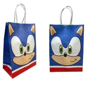Pack 12 Bolsas Cumpleaños Sonic Papel 16x21 Cm