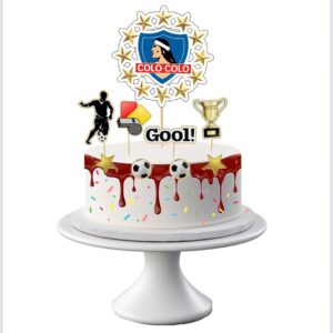 Topper cumpleaños colo colo ( 5 unidades )