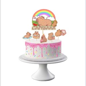 Topper torta cumpleaños capibara capybara 6 unidades