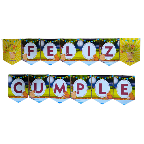 Guirnalda feliz cumpleaños capibara