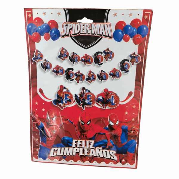 Guirnalda 3D cumpleaños spiderman - Imagen de 2
