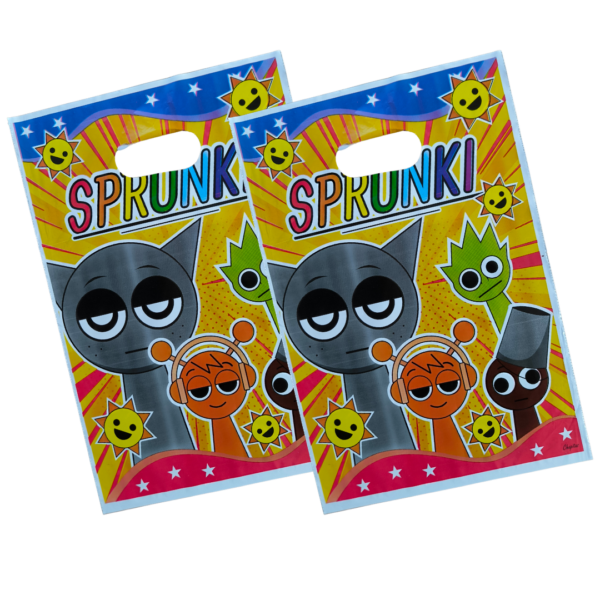 Pack 10 Bolsas Medianas Cumpleaños Sprunki amarilla