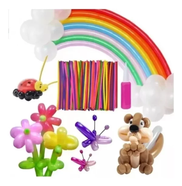 Pack 50 Globos Largos De Colores Globoflexia Cotillón