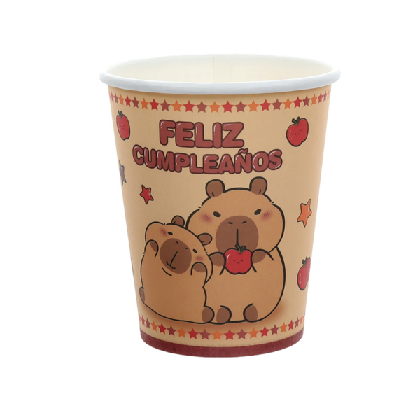 Pack 6 Vasos Cumpleaños Capibara Capybara