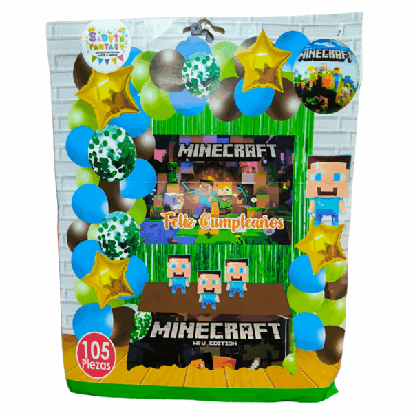 Set Decoración Candy Bar Cumpleaños Minecraft
