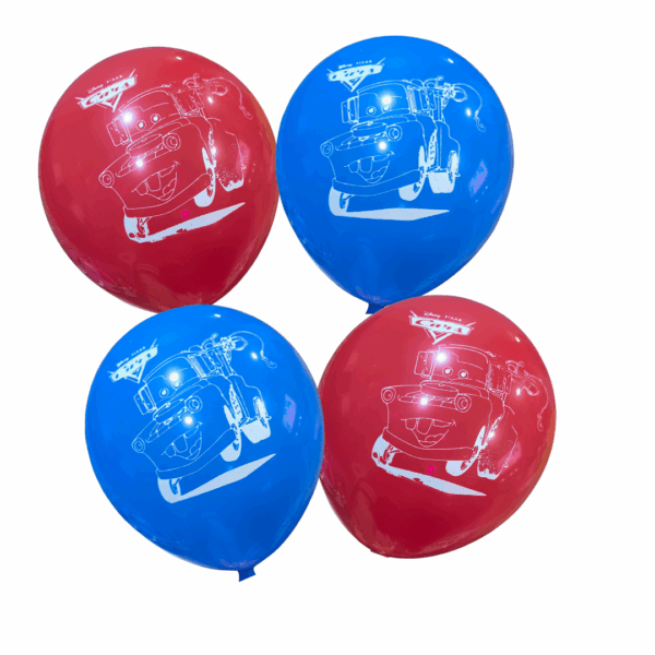 Pack 12 Globos Látex Cumpleaños Cars