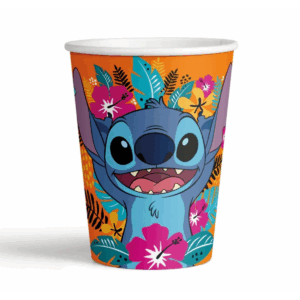 Pack 10 Vasos Cartón Cumpleaños Stitch