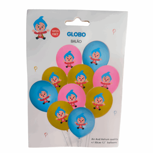 Set 10 Globos De Cumpleaños Payaso Plim Plim Látex