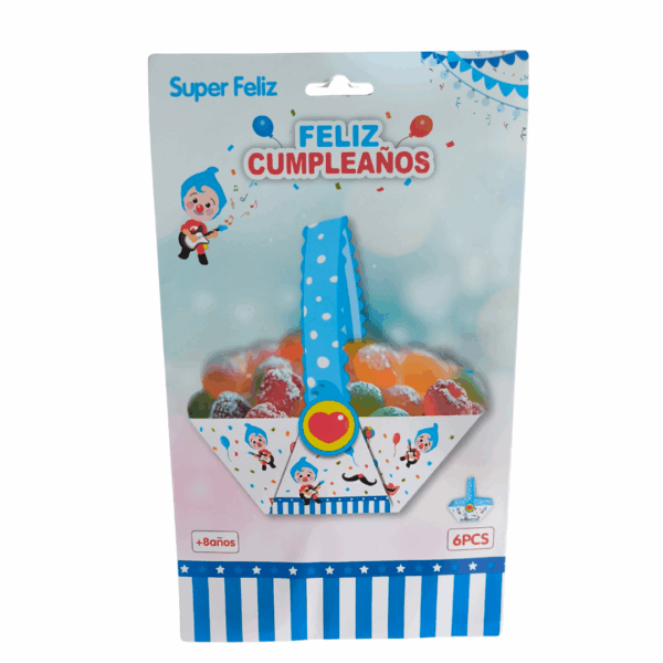 Pack 6 Canastas De Cumpleaños Para Dulces Payaso Plim Plim