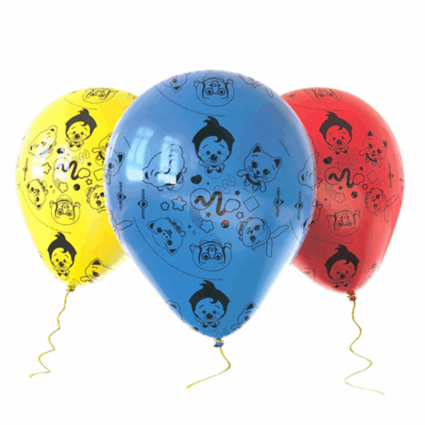 Pack 12 Globos Látex Impresos Payaso Plim Plim
