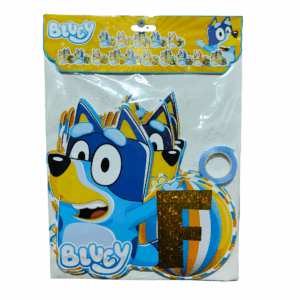 Banderín guirnalda feliz cumpleaños Bluey 3D