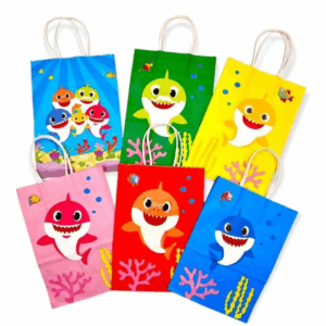 Pack 12 Bolsas De Cumpleaños De Papel Baby Shark