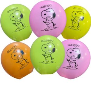 Set 12 Globos Cumpleaños Snoopy Látex