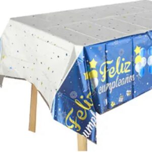 Mantel Diseño Feliz Cumpleaños Azul