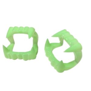 Pack Dientes Vampiro Plástico Fluor X 12 Unidades