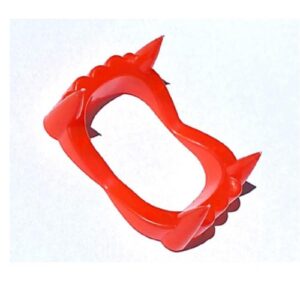 Pack Dientes Vampiro Plástico Rojo X 12 Unidades