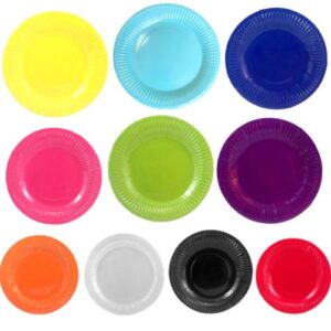 Pack 10 Plato Cartón Cumpleaños De Color