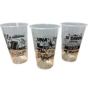 10 Vasos Reutilizables Dieciocheros Frases Típicas 500 Ml