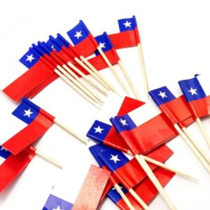 Mondadientes O Pinchos Bandera Chile X 25 Unidades
