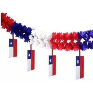 Decoración Fiestas Patrias Guirnalda Bandera 40cm X 2mt