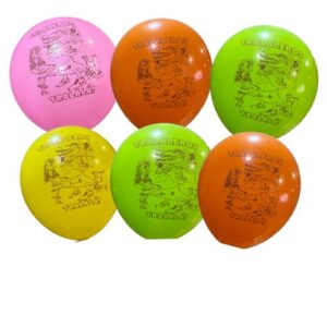 Pack 12 Globos Látex Cumpleaños Tralaleros Brainrot