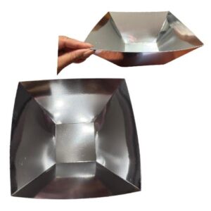 Pack 2 Bandejas Cumpleaños plateadas Ondas De Cartón 29 Cm