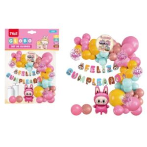 Set Decoración Globos Cumpleaños Labubu Cotillón