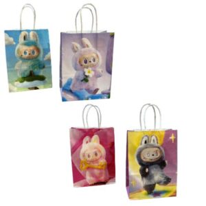 Pack 12 Bolsas De Papel Cumpleaños Labubu 16x21 Cm